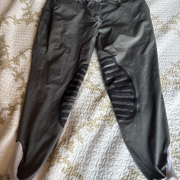 Equine Couture Pants - Equine Couture Gray/Sage Riding Breeches with Silicone Knee Patches
